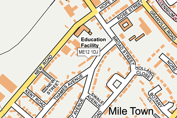 ME12 1DJ map - OS OpenMap – Local (Ordnance Survey) ME12 1DJ map - OS OpenMap – Local (Ordnance Survey)