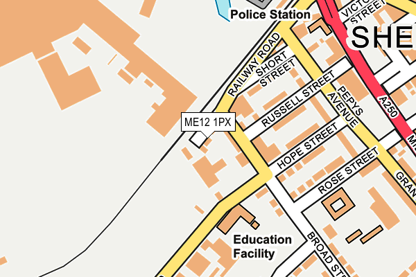 ME12 1PX map - OS OpenMap – Local (Ordnance Survey) ME12 1PX map - OS OpenMap – Local (Ordnance Survey)