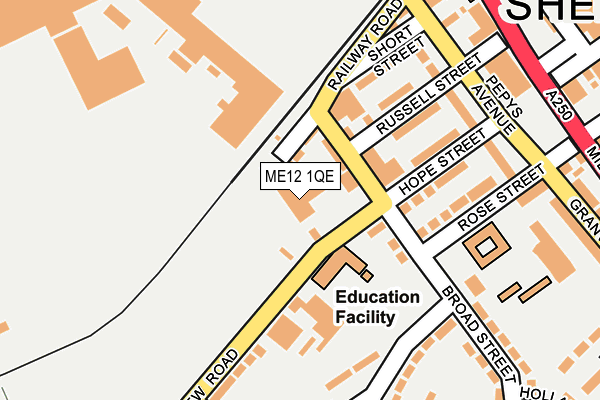 ME12 1QE map - OS OpenMap – Local (Ordnance Survey) ME12 1QE map - OS OpenMap – Local (Ordnance Survey)