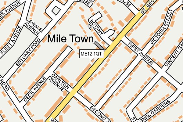 ME12 1QT map - OS OpenMap – Local (Ordnance Survey) ME12 1QT map - OS OpenMap – Local (Ordnance Survey)