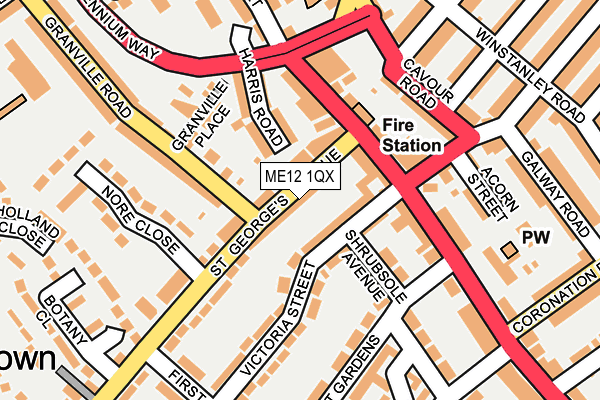 ME12 1QX map - OS OpenMap – Local (Ordnance Survey) ME12 1QX map - OS OpenMap – Local (Ordnance Survey)