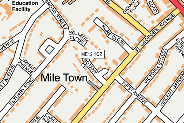 ME12 1QZ map - OS OpenMap – Local (Ordnance Survey) ME12 1QZ map - OS OpenMap – Local (Ordnance Survey)