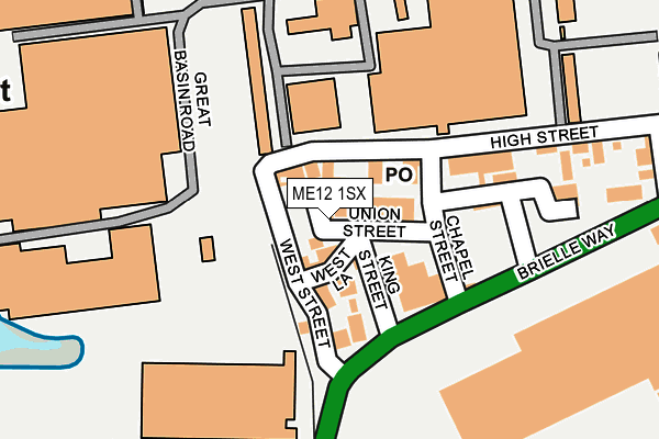 ME12 1SX map - OS OpenMap – Local (Ordnance Survey) ME12 1SX map - OS OpenMap – Local (Ordnance Survey)
