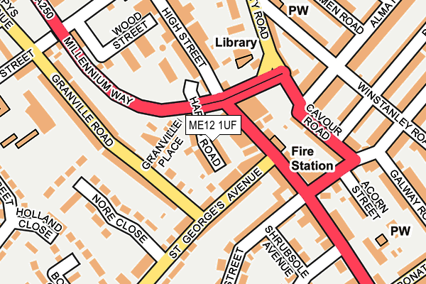 ME12 1UF map - OS OpenMap – Local (Ordnance Survey) ME12 1UF map - OS OpenMap – Local (Ordnance Survey)