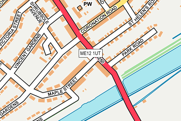 ME12 1UT map - OS OpenMap – Local (Ordnance Survey) ME12 1UT map - OS OpenMap – Local (Ordnance Survey)