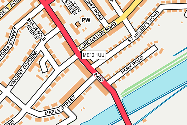 ME12 1UU map - OS OpenMap – Local (Ordnance Survey) ME12 1UU map - OS OpenMap – Local (Ordnance Survey)
