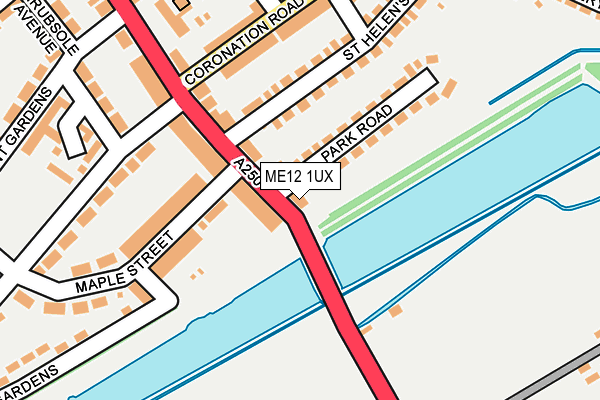 ME12 1UX map - OS OpenMap – Local (Ordnance Survey) ME12 1UX map - OS OpenMap – Local (Ordnance Survey)