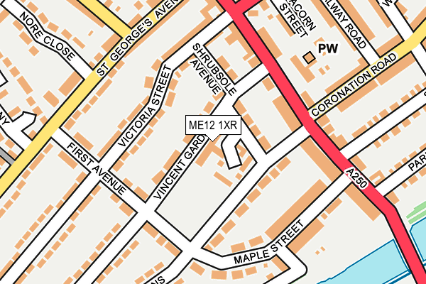 ME12 1XR map - OS OpenMap – Local (Ordnance Survey) ME12 1XR map - OS OpenMap – Local (Ordnance Survey)