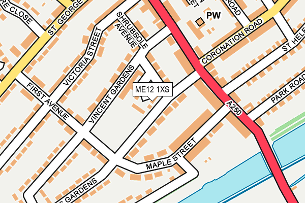 ME12 1XS map - OS OpenMap – Local (Ordnance Survey) ME12 1XS map - OS OpenMap – Local (Ordnance Survey)
