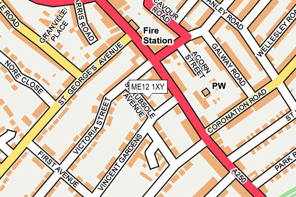 ME12 1XY map - OS OpenMap – Local (Ordnance Survey) ME12 1XY map - OS OpenMap – Local (Ordnance Survey)