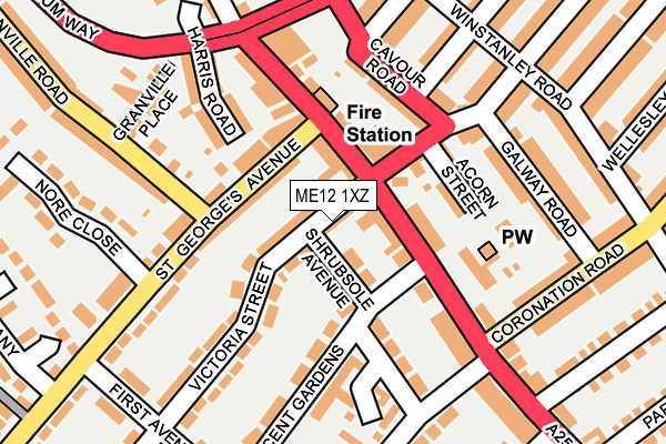 ME12 1XZ map - OS OpenMap – Local (Ordnance Survey) ME12 1XZ map - OS OpenMap – Local (Ordnance Survey)