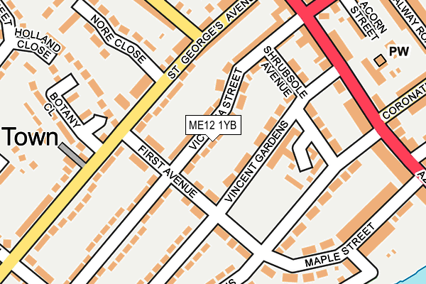 ME12 1YB map - OS OpenMap – Local (Ordnance Survey) ME12 1YB map - OS OpenMap – Local (Ordnance Survey)