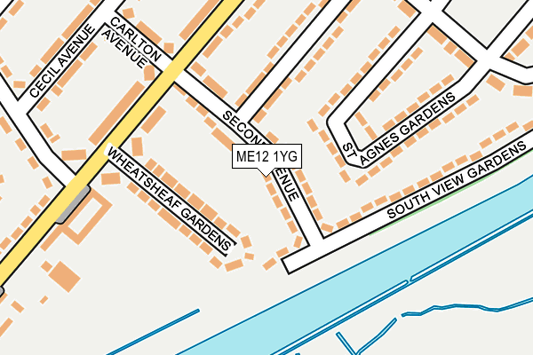 ME12 1YG map - OS OpenMap – Local (Ordnance Survey) ME12 1YG map - OS OpenMap – Local (Ordnance Survey)
