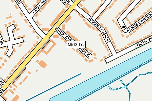 ME12 1YJ map - OS OpenMap – Local (Ordnance Survey) ME12 1YJ map - OS OpenMap – Local (Ordnance Survey)