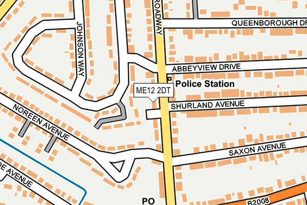 ME12 2DT map - OS OpenMap – Local (Ordnance Survey) ME12 2DT map - OS OpenMap – Local (Ordnance Survey)