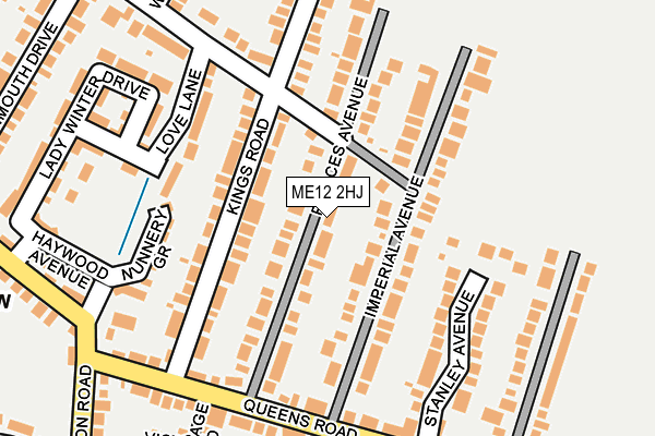 ME12 2HJ map - OS OpenMap – Local (Ordnance Survey) ME12 2HJ map - OS OpenMap – Local (Ordnance Survey)
