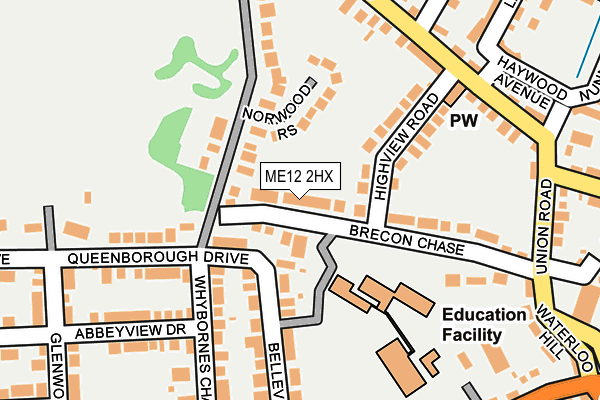 ME12 2HX map - OS OpenMap – Local (Ordnance Survey) ME12 2HX map - OS OpenMap – Local (Ordnance Survey)