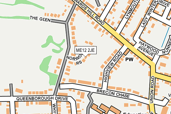 ME12 2JE map - OS OpenMap – Local (Ordnance Survey) ME12 2JE map - OS OpenMap – Local (Ordnance Survey)