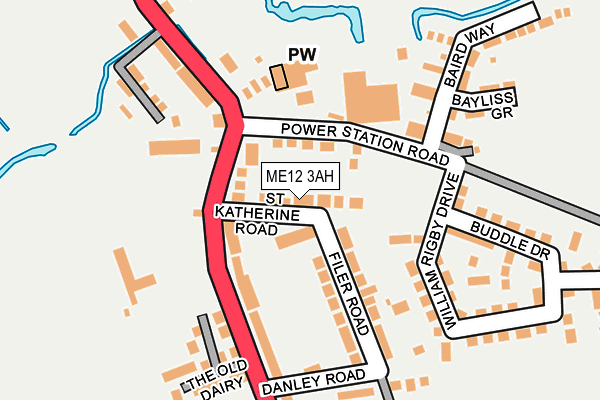 ME12 3AH map - OS OpenMap – Local (Ordnance Survey) ME12 3AH map - OS OpenMap – Local (Ordnance Survey)
