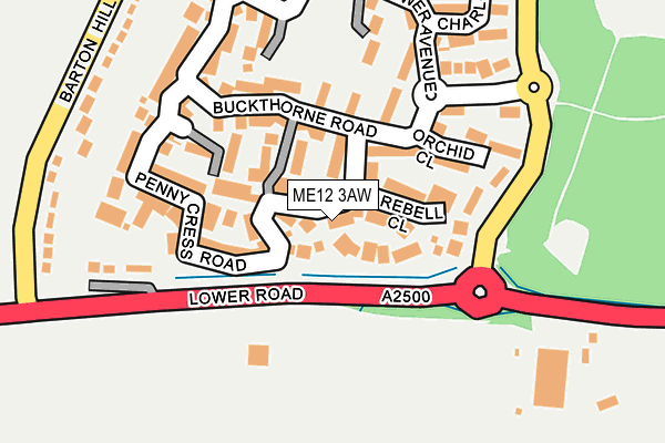 ME12 3AW map - OS OpenMap – Local (Ordnance Survey) ME12 3AW map - OS OpenMap – Local (Ordnance Survey)