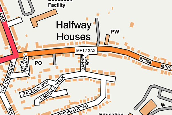 ME12 3AX map - OS OpenMap – Local (Ordnance Survey) ME12 3AX map - OS OpenMap – Local (Ordnance Survey)