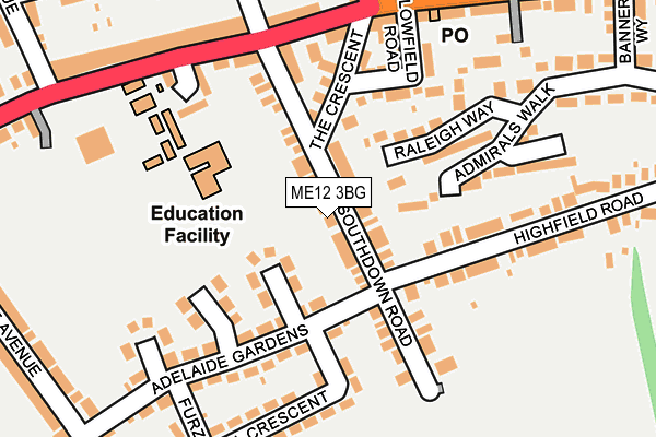 ME12 3BG map - OS OpenMap – Local (Ordnance Survey)