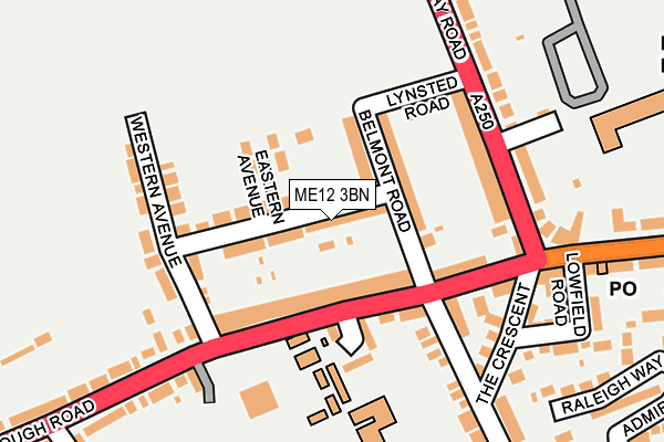 ME12 3BN map - OS OpenMap – Local (Ordnance Survey) ME12 3BN map - OS OpenMap – Local (Ordnance Survey)