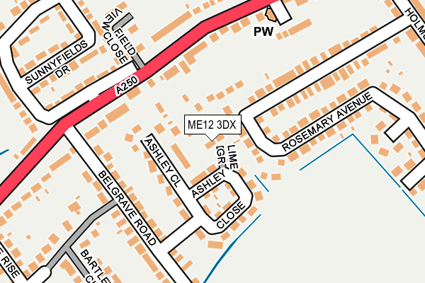 ME12 3DX map - OS OpenMap – Local (Ordnance Survey) ME12 3DX map - OS OpenMap – Local (Ordnance Survey)