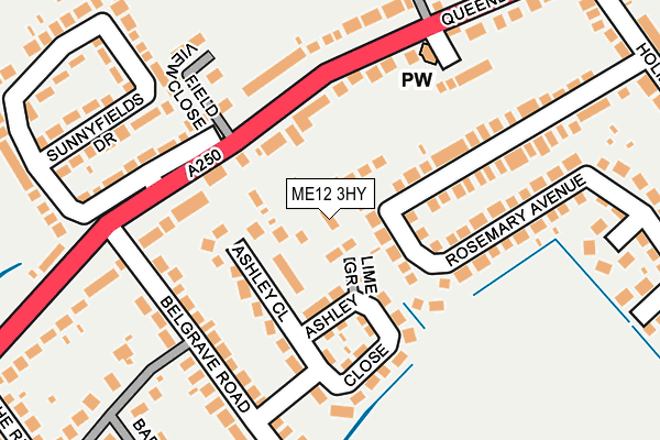 ME12 3HY map - OS OpenMap – Local (Ordnance Survey) ME12 3HY map - OS OpenMap – Local (Ordnance Survey)