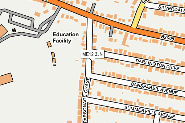 ME12 3JN map - OS OpenMap – Local (Ordnance Survey) ME12 3JN map - OS OpenMap – Local (Ordnance Survey)
