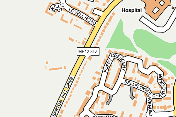 ME12 3LZ map - OS OpenMap – Local (Ordnance Survey)