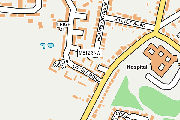 ME12 3NW map - OS OpenMap – Local (Ordnance Survey) ME12 3NW map - OS OpenMap – Local (Ordnance Survey)