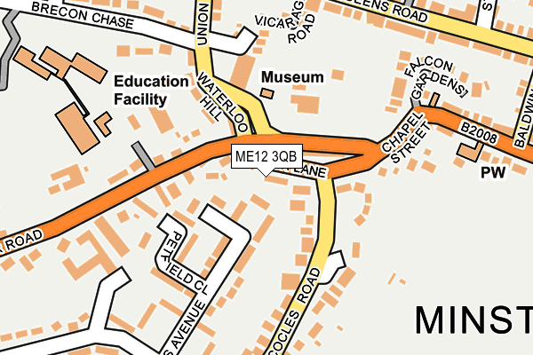ME12 3QB map - OS OpenMap – Local (Ordnance Survey) ME12 3QB map - OS OpenMap – Local (Ordnance Survey)
