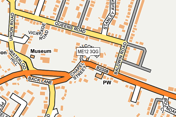 ME12 3QG map - OS OpenMap – Local (Ordnance Survey) ME12 3QG map - OS OpenMap – Local (Ordnance Survey)