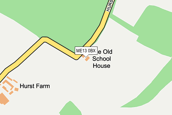 ME13 0BX map - OS OpenMap – Local (Ordnance Survey) ME13 0BX map - OS OpenMap – Local (Ordnance Survey)