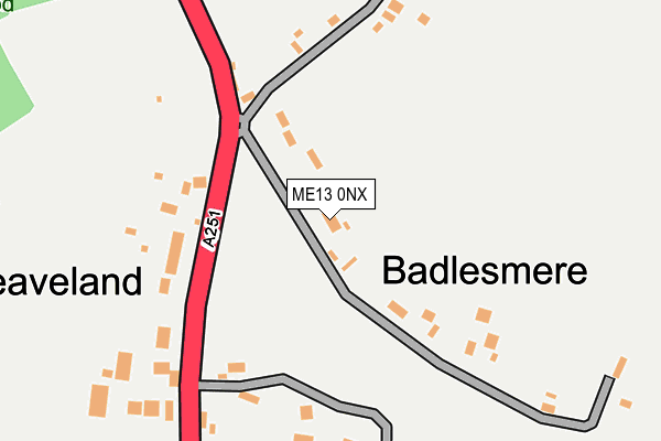 ME13 0NX map - OS OpenMap – Local (Ordnance Survey) ME13 0NX map - OS OpenMap – Local (Ordnance Survey)