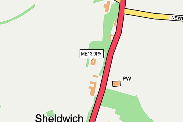 ME13 0PA map - OS OpenMap – Local (Ordnance Survey) ME13 0PA map - OS OpenMap – Local (Ordnance Survey)