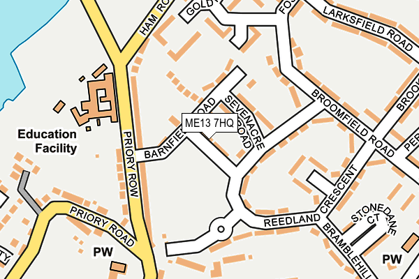 ME13 7HQ map - OS OpenMap – Local (Ordnance Survey)