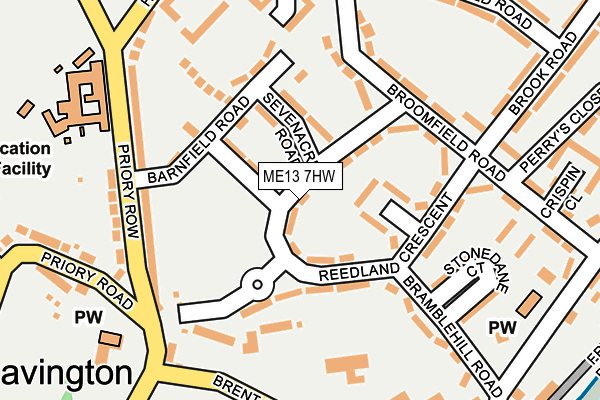 ME13 7HW map - OS OpenMap – Local (Ordnance Survey) ME13 7HW map - OS OpenMap – Local (Ordnance Survey)
