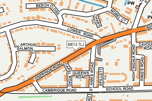 ME13 7LJ map - OS OpenMap – Local (Ordnance Survey) ME13 7LJ map - OS OpenMap – Local (Ordnance Survey)