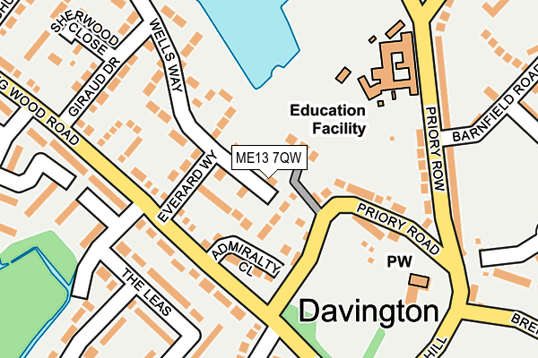ME13 7QW map - OS OpenMap – Local (Ordnance Survey) ME13 7QW map - OS OpenMap – Local (Ordnance Survey)