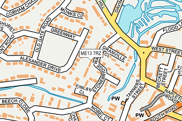 ME13 7RZ map - OS OpenMap – Local (Ordnance Survey) ME13 7RZ map - OS OpenMap – Local (Ordnance Survey)