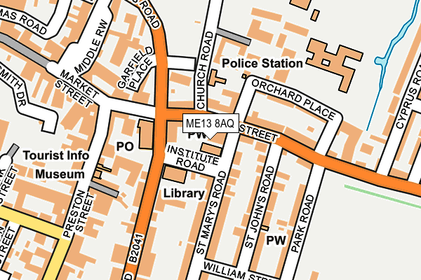 ME13 8AQ map - OS OpenMap – Local (Ordnance Survey) ME13 8AQ map - OS OpenMap – Local (Ordnance Survey)