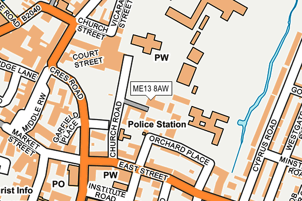 ME13 8AW map - OS OpenMap – Local (Ordnance Survey)