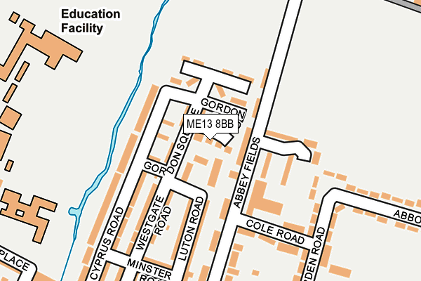 ME13 8BB map - OS OpenMap – Local (Ordnance Survey) ME13 8BB map - OS OpenMap – Local (Ordnance Survey)