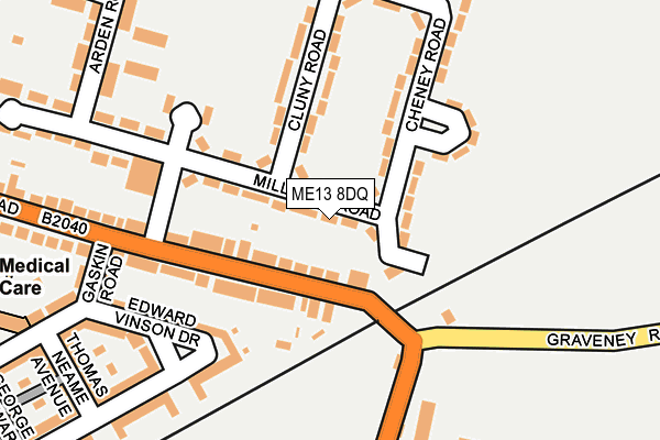 ME13 8DQ map - OS OpenMap – Local (Ordnance Survey) ME13 8DQ map - OS OpenMap – Local (Ordnance Survey)