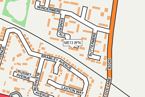 ME13 8FN map - OS OpenMap – Local (Ordnance Survey) ME13 8FN map - OS OpenMap – Local (Ordnance Survey)