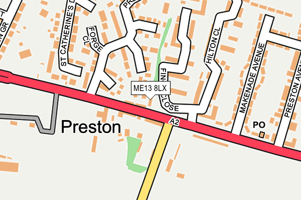 ME13 8LX map - OS OpenMap – Local (Ordnance Survey) ME13 8LX map - OS OpenMap – Local (Ordnance Survey)