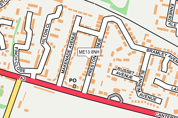 ME13 8NH map - OS OpenMap – Local (Ordnance Survey) ME13 8NH map - OS OpenMap – Local (Ordnance Survey)