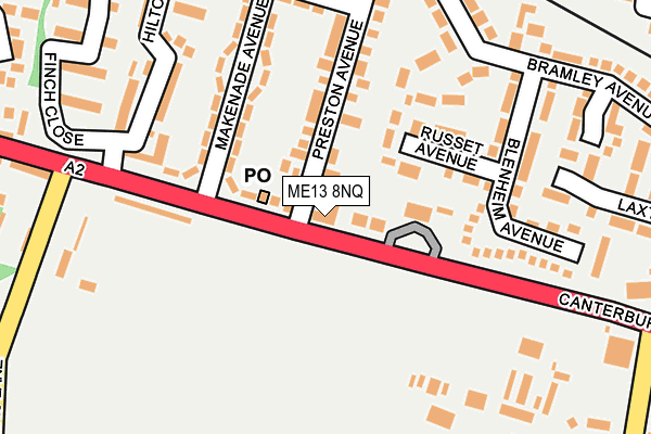 ME13 8NQ map - OS OpenMap – Local (Ordnance Survey) ME13 8NQ map - OS OpenMap – Local (Ordnance Survey)